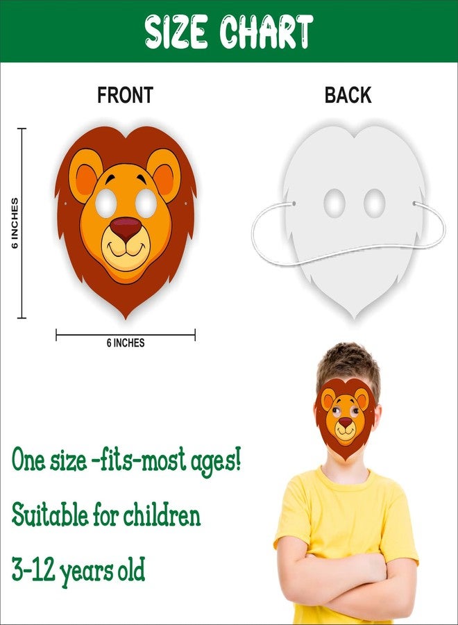 Party Baazaar Animal Eye Mask for Kids Party | Jungle Theme Birthday Decoration | Jungle Safari Themed Costume Masks for Boys and Girls | Animal Mask for Birthday (Pack of 12) - Image 3